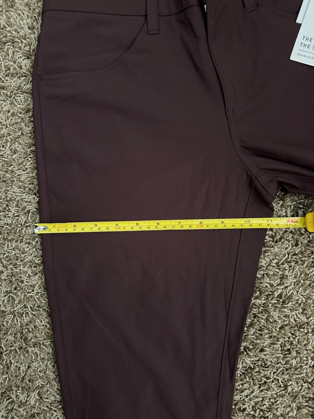 Vuori Men's Meta Pant in Color Oxblood Size 28 - Picture 6 of 7